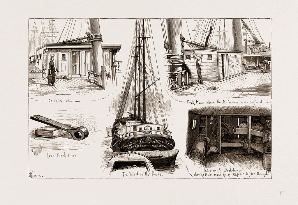 Detail of Mutiny On Board The jefferson Borden, 1875 by Anonymous
