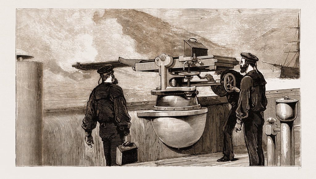 Detail of Our Mediterranean Fleet: Practice With The Nordenfeldt Gun On Board H.M.S. Monarch, 1881 by Anonymous