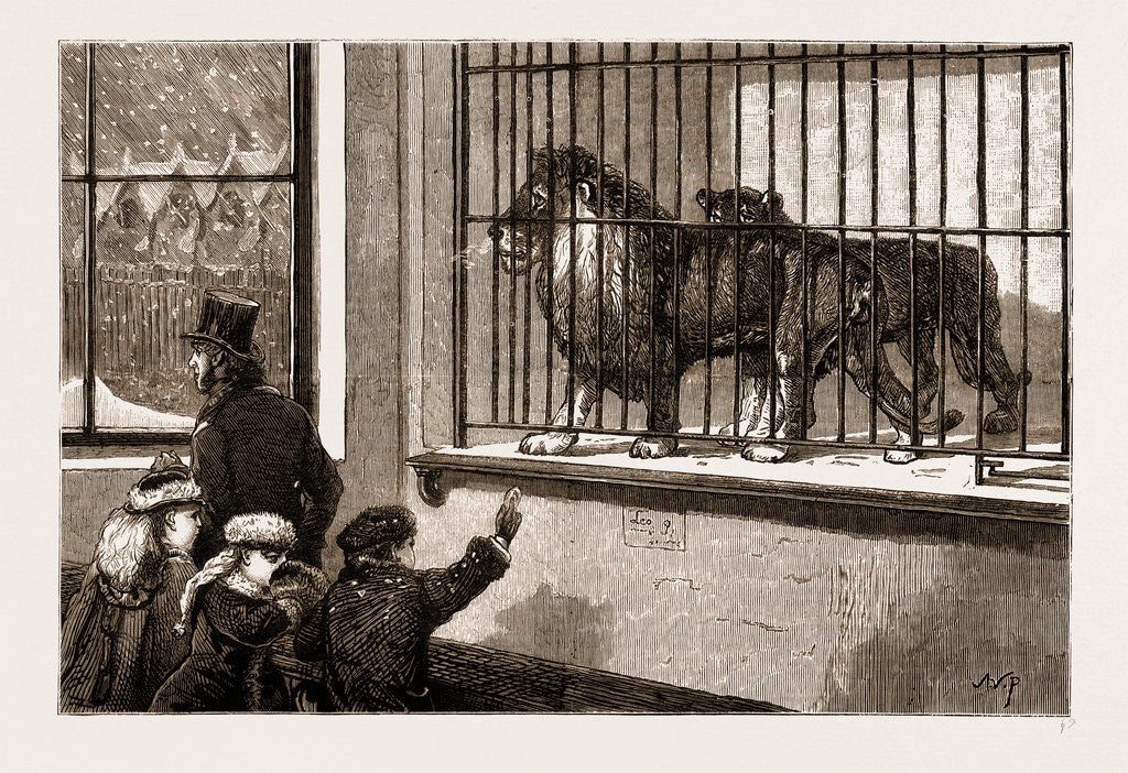 Detail of Strangers In A Strange Land: A Winter Day At The zoo by Anonymous