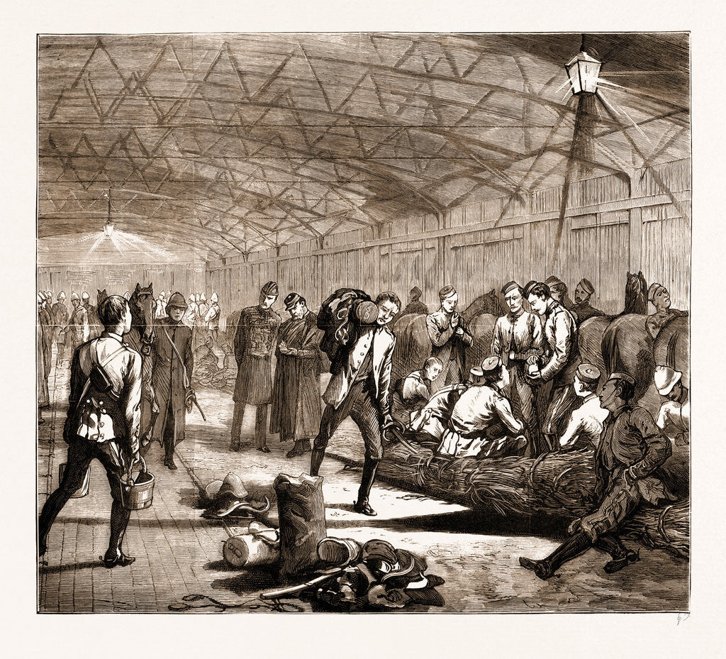 Detail of Reinforcements For The Transvaal, South Africa: Embarkation Of Cavalry At The Albert Docks by Anonymous
