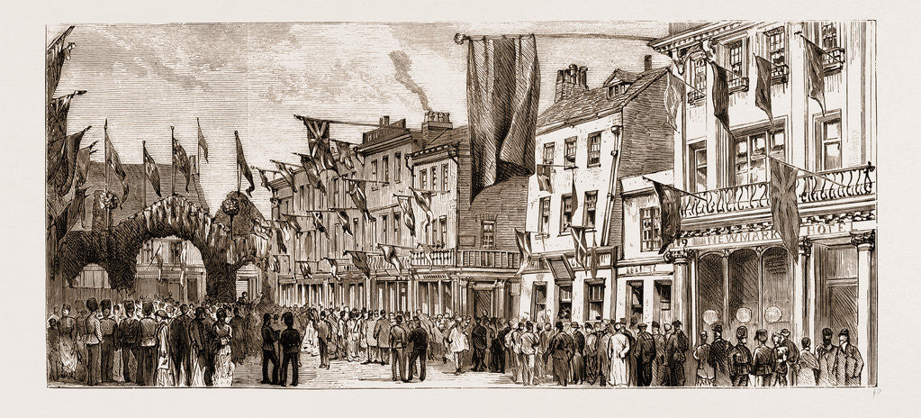 Detail of Centenary Of The Battle Of Jersey, Fete At St. Helier's: The Procession In Beresford Street by Anonymous