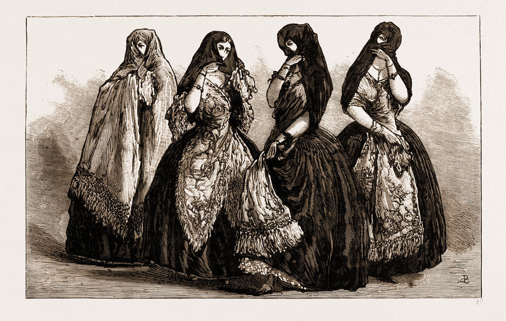 Detail of La Tapada: Old-fashioned Costume Of Lima Ladies, Peru by Anonymous
