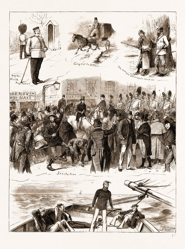 Detail of The Irish Land Agitation, 1881: Going Out To Dinner by Anonymous