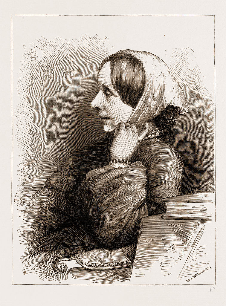 Detail of Portrait Of Mrs. Carlyle by Anonymous