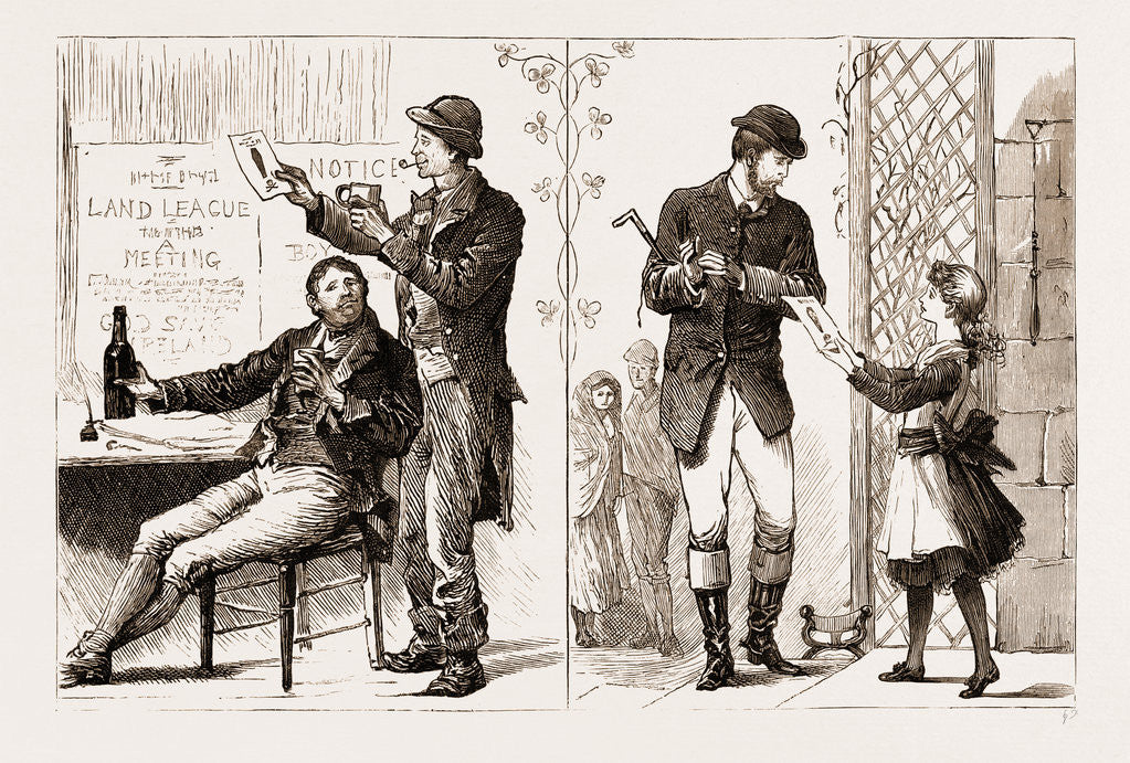 Detail of St. Valentine's Day In Ireland, 1881: The Maker: ( Gleefully )—a-h Jeames---'tis Illigant. The Receiver: is This For You by Anonymous