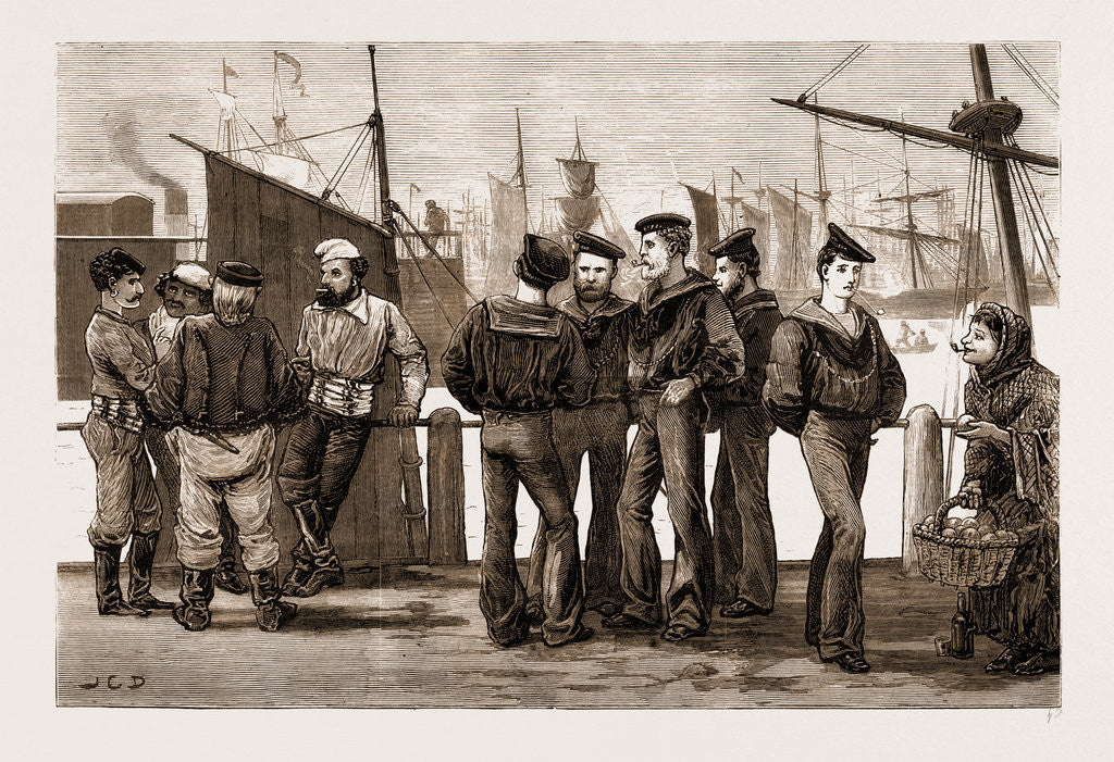Detail of Ireland: British And Foreign Sailors Ashore At Queenstown, 1881 by Anonymous