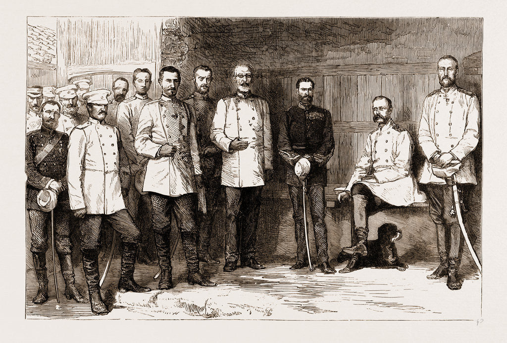 Detail of The Late Czar Alexander II: The Russo-turkish War: The Czar And His Staff At Gorny Studen, 1877; Prince Suvaroft by Anonymous