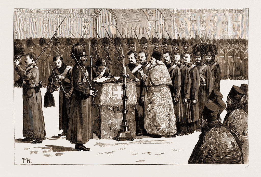 Detail of The Assassination Of Czar Alexander II. Of Russia, 1881: The Day After: The Army Swearing Allegiance To The New Czar by Anonymous