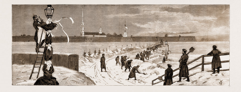 Detail of The Assassination Of Czar Alexander II. Of Russia, 1881: Preparations For The Funeral Procession by Anonymous