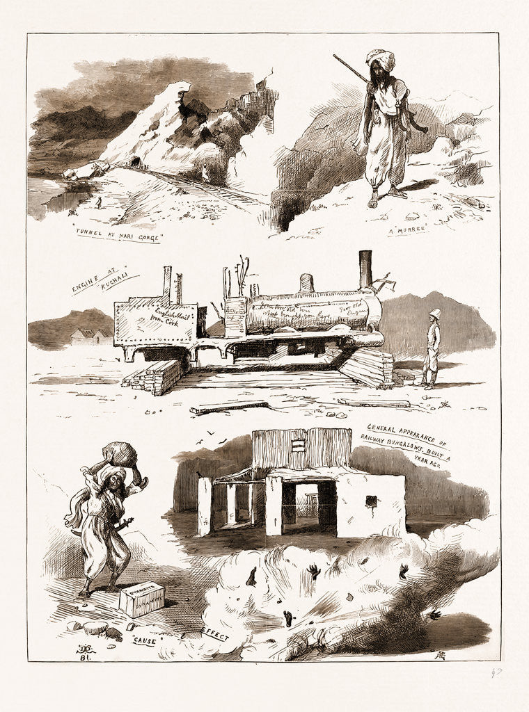 Detail of The Surrender Of Kandahar: Sketches On The Proposed State Railway, Now Abandoned by Anonymous