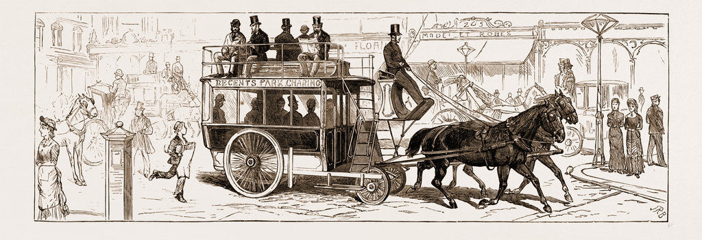 Detail of London Travelling: The New Road Car, UK by Anonymous