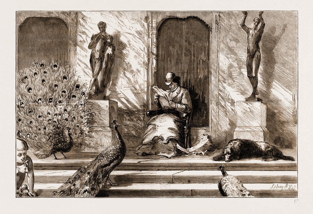 Detail of The Funeral Of The Late Earl Of Beaconsfield, Notes At Hughenden: Under The Verandah by Anonymous