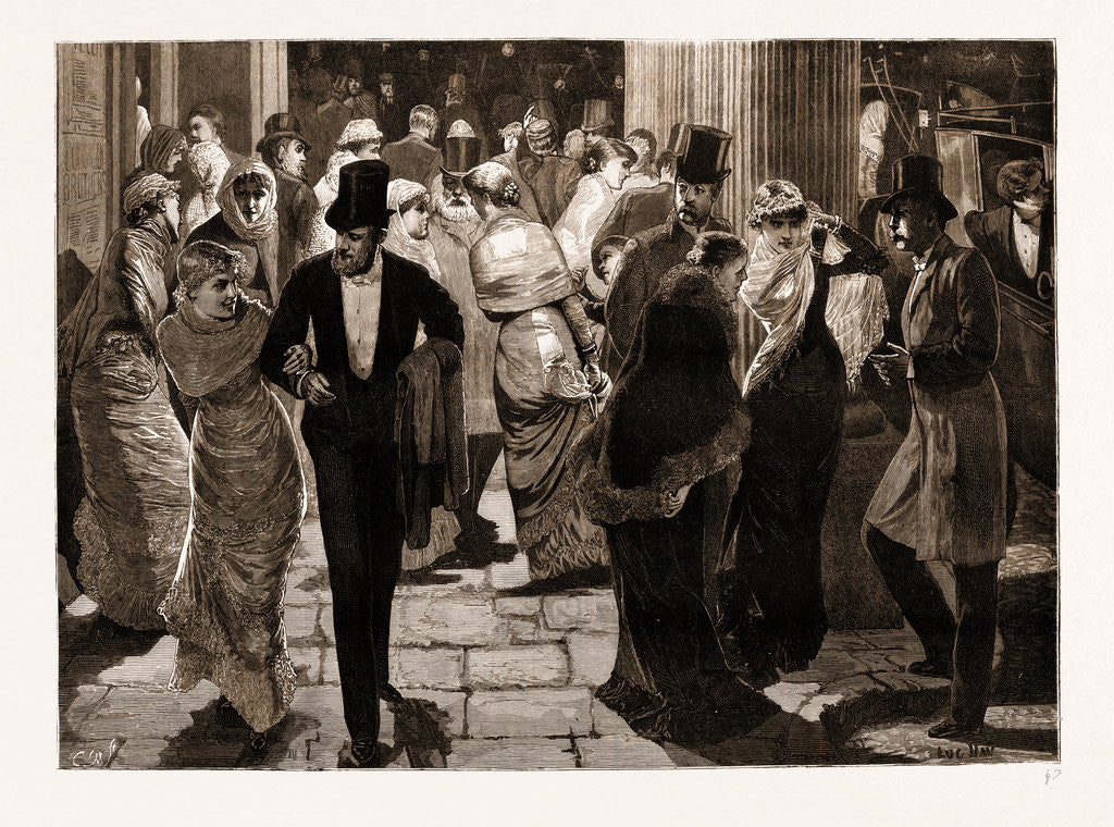 Detail of After The Play: Under The Lyceum Portico, UK by Anonymous