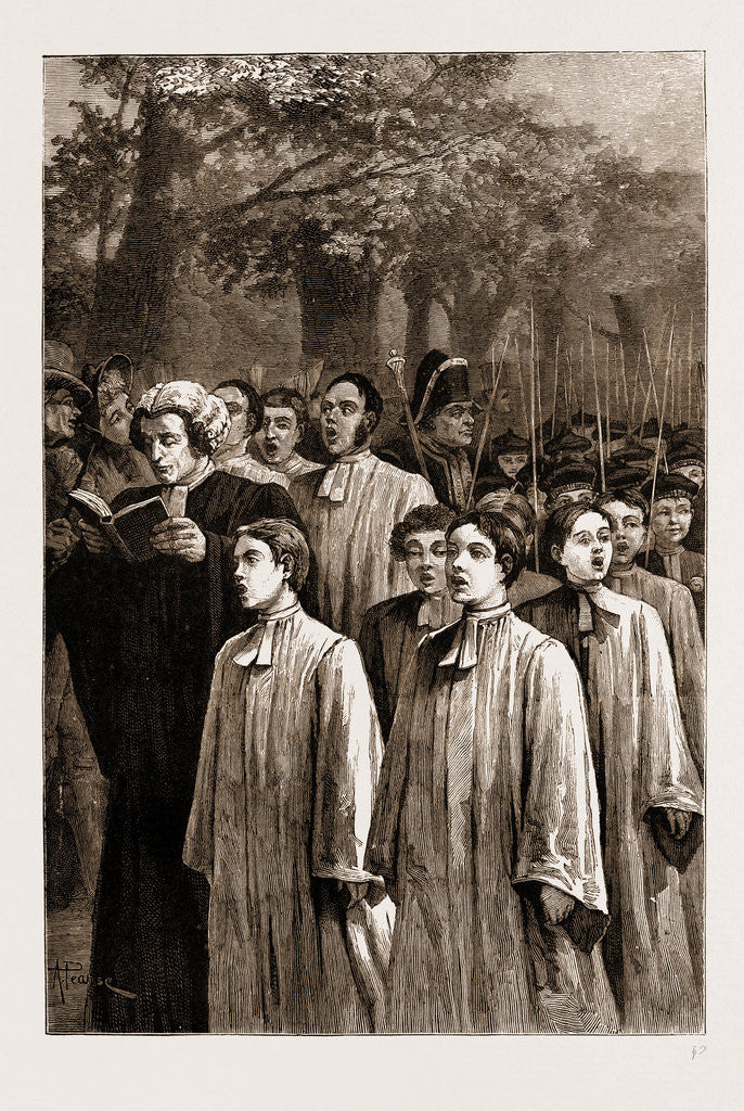 Detail of Rogation Day In The Olden Times: Beating The Bounds, 1881 by Anonymous