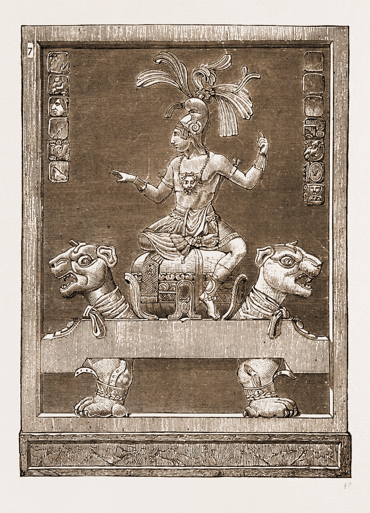 Detail of Antiquities Of Central America: Specimen Of Stucco Relief-work Found At Palenque, Chiapes by Anonymous