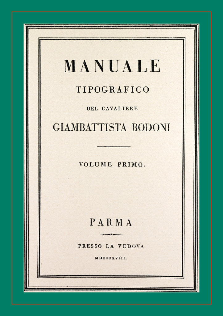 Detail of Bodoni Manuale by Anonymous