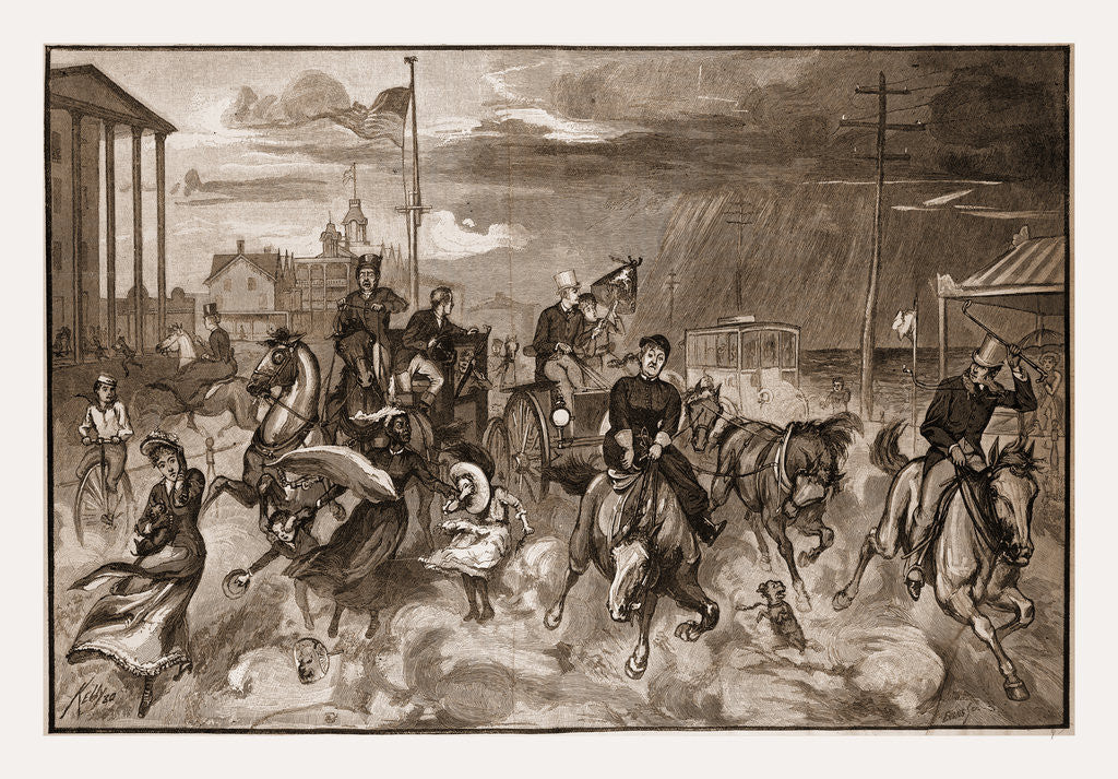 Detail of A Storm At Long Branch by James E. Kelly