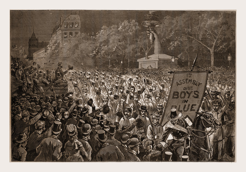Detail of Republican Enthusiasm in New York-the Grand Procession of October 11 Passing the Review Stand, 1880 by Anonymous