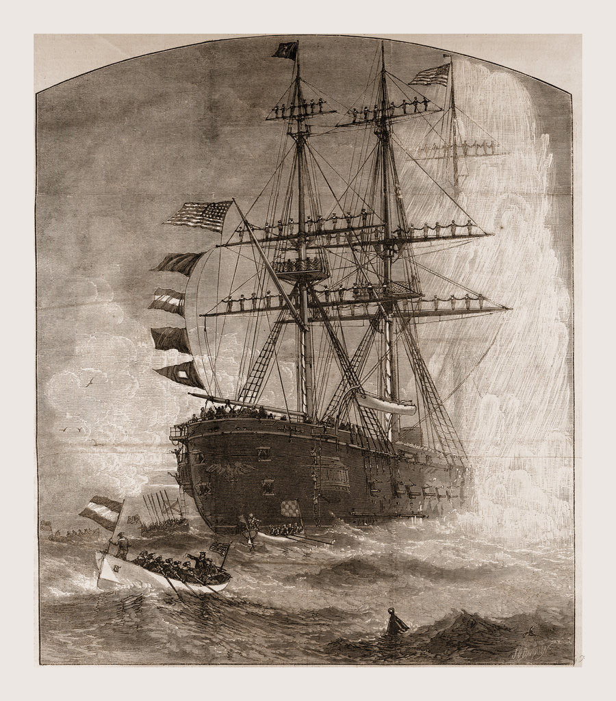 Detail of The Naval Review At Fortress Monroe—ceremonies During the President's Visit to the Flag-ship by J.O. Davidson