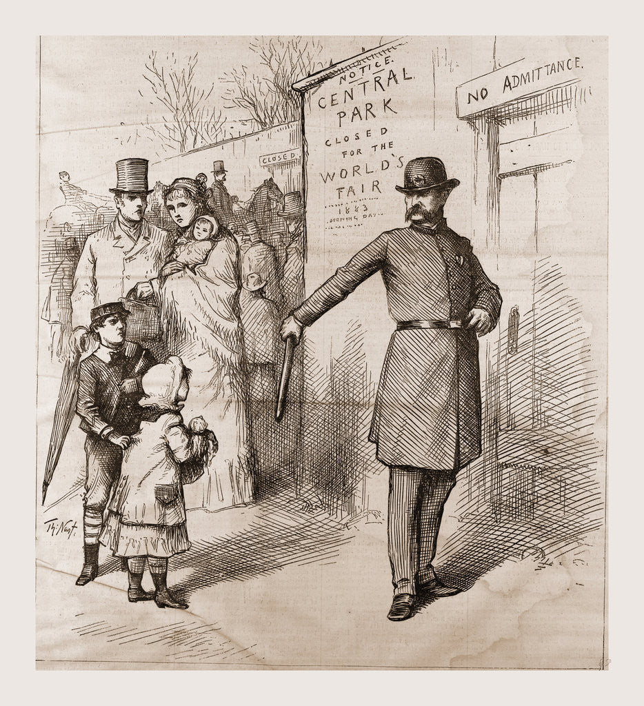 Detail of The People's Pleasure-ground Appropriated, 1880, USA by Anonymous