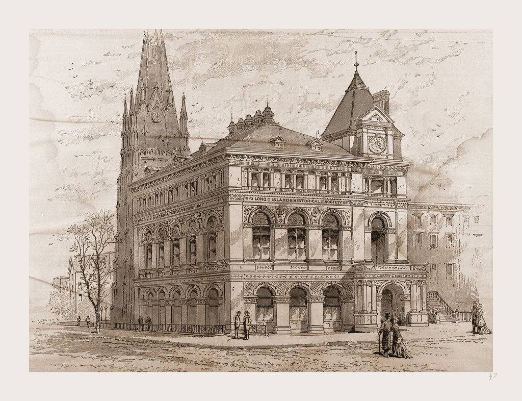 Detail of Building of the Long Island Historical Society, 1880, USA by Anonymous