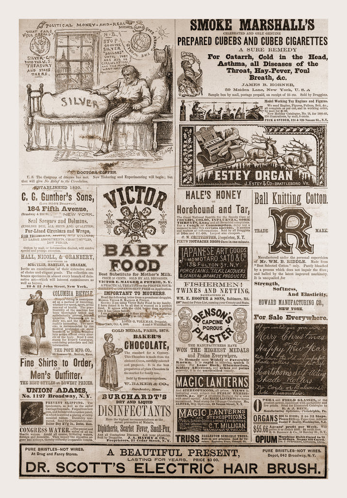 Detail of Advertising 1880, USA, Us, America by Anonymous