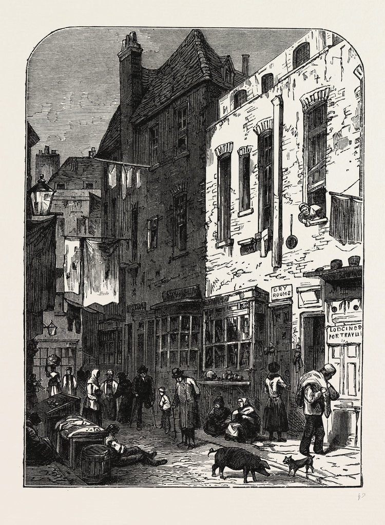 Detail of The rookery, St. Giles's, 1850 by Anonymous