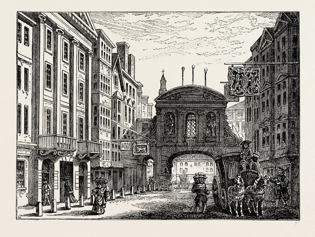 Detail of Temple Bar And the Devil Tavern by Anonymous