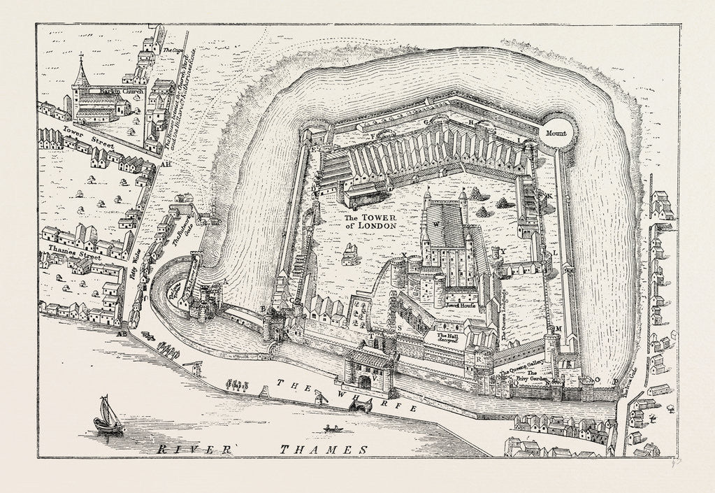 Detail of The Tower, view made in 1597 by W. Haiward And J. Gascoyne by Anonymous