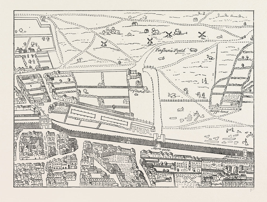 Detail of Cripplegate And Neighbourhood, map by Anonymous