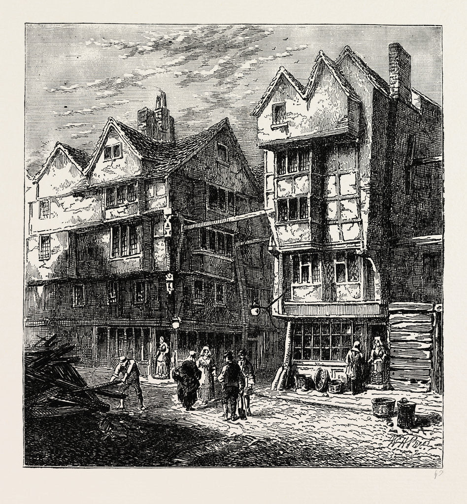 Detail of Old Houses Formerly Standing in Butcher's Row, 1800 by Anonymous