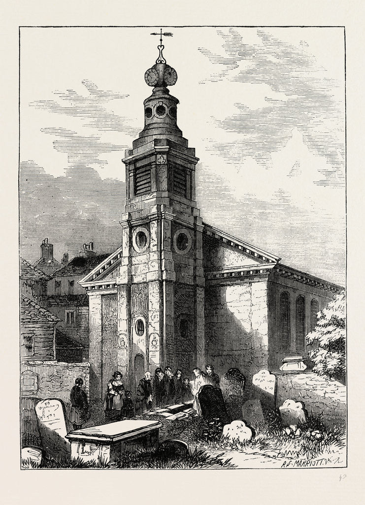 Detail of St. Anne's, Soho, 1840 by Anonymous