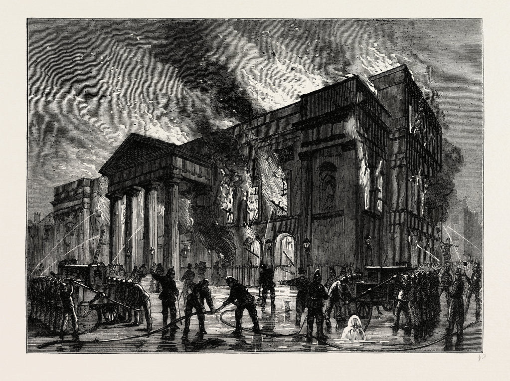 Detail of Burning of Covent Garden Theatre in 1856 by Anonymous