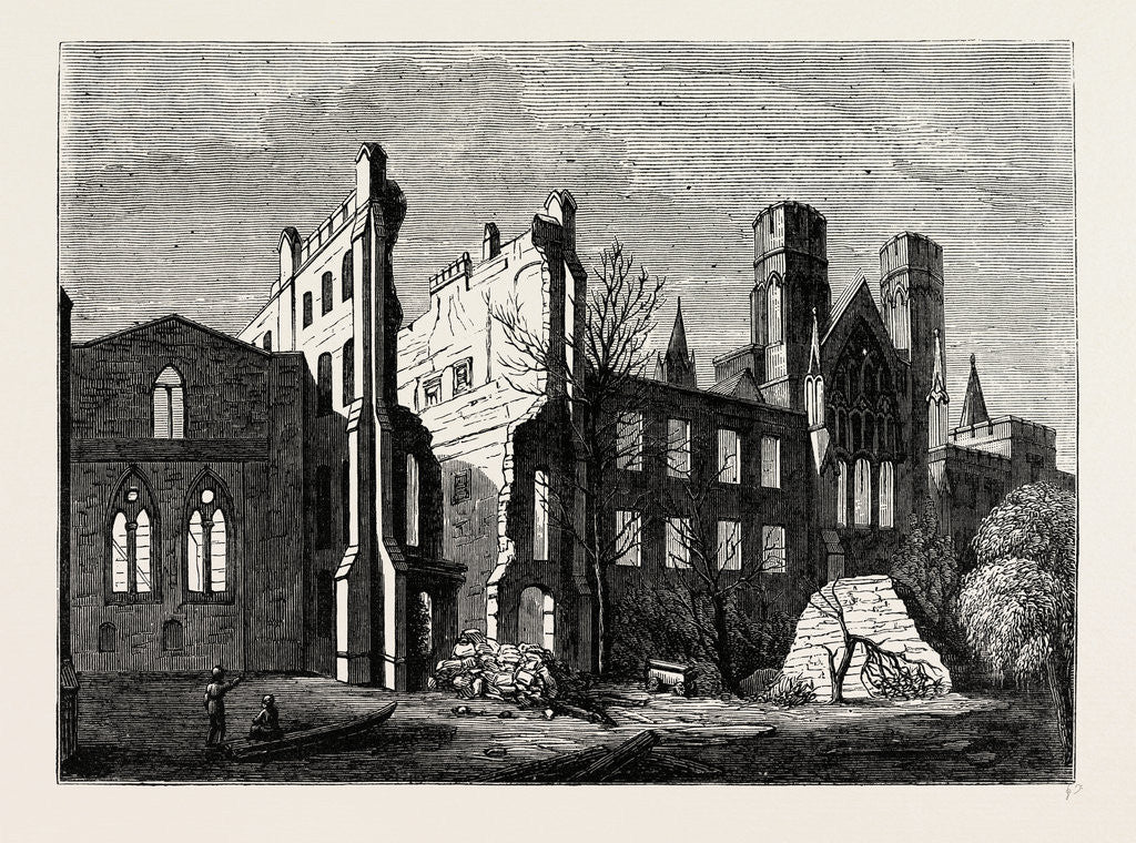 Detail of The Houses of Parliament After the Fire, in 1834 by Anonymous