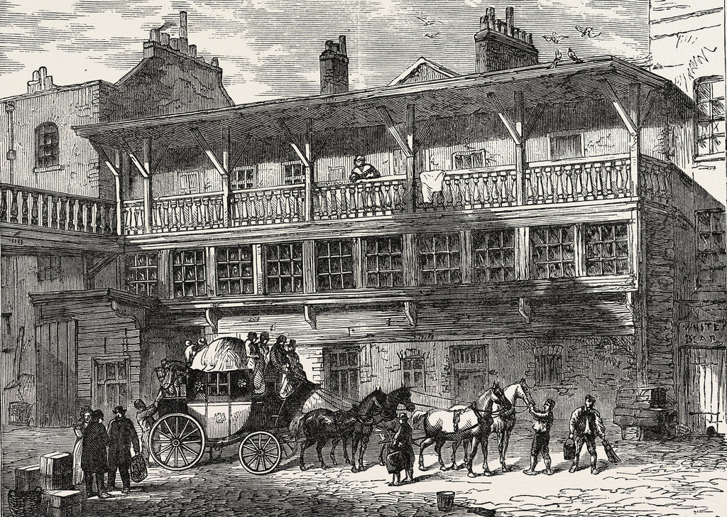 Detail of The Yard of the Old White Bear Inn, Piccadilly London by Anonymous