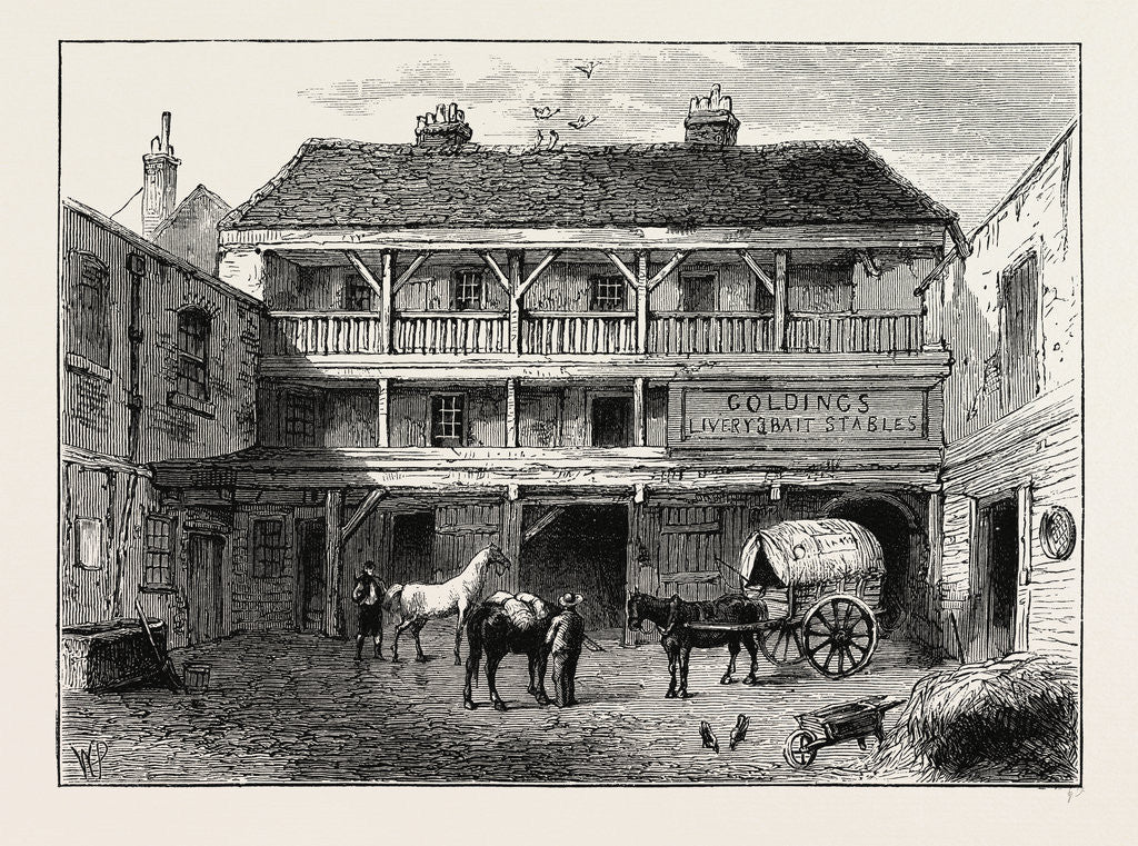 Detail of The Old black Bull Inn, Gray's Inn Lane, 19th Century by Anonymous