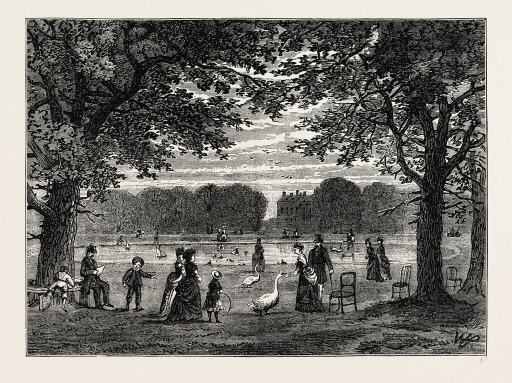 Detail of The Round Pond, Kensington Gardens by Anonymous