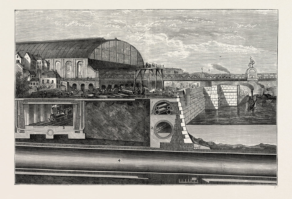 Detail of Section of the Thames Embankment, 1867 by Anonymous