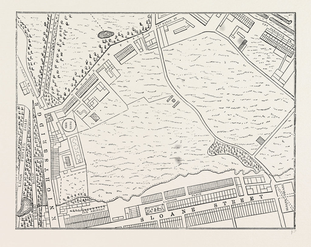 Detail of Map of Belgravia, 1814 by Anonymous