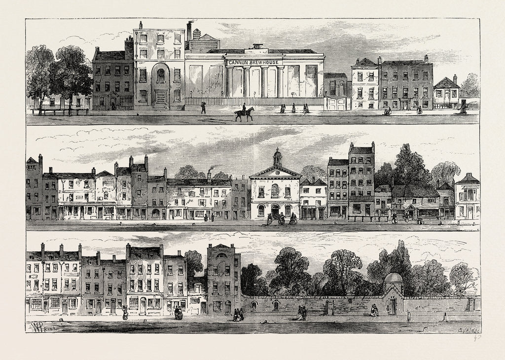Detail of The North Side of Knightsbridge in 1820, from the Cannon Brewery to Hyde Park Corner by Anonymous