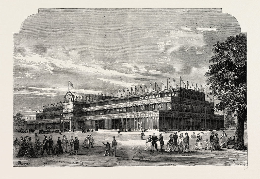 Detail of Exterior of the Great Exhibition of 1851 by Anonymous