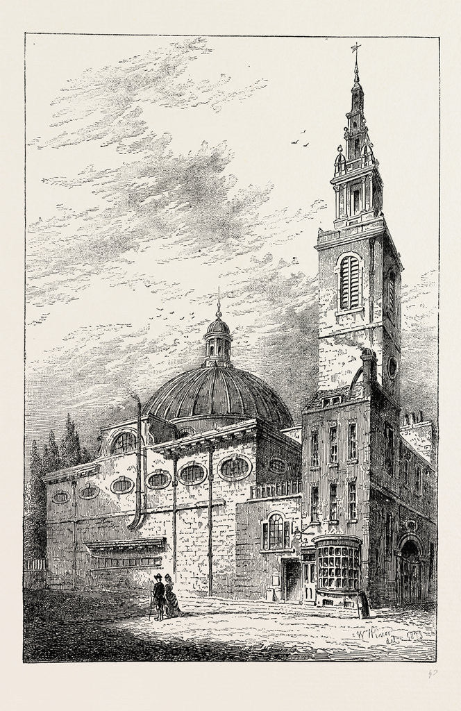 Detail of Exterior of St. Stephen's, Walbrook, in 1700 by Anonymous