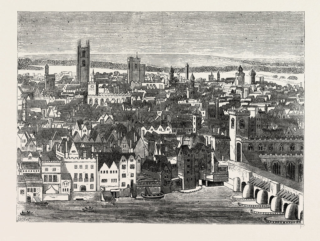 Detail of The Neighbourhood of London Bridge by Anonymous