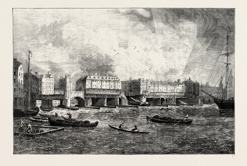Detail of London Bridge, 1756 by Anonymous