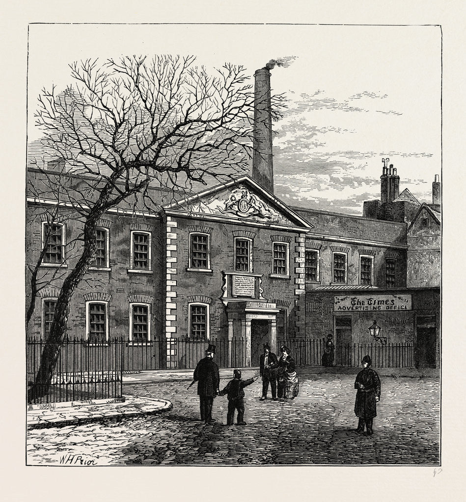 Detail of Printing House Square And the times Office, 1870 by Anonymous