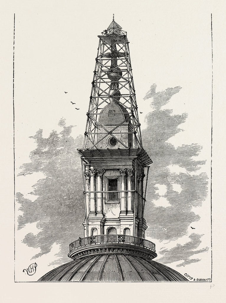 Detail of The Scaffolding And Observatory On St. Paul's, 1848 by Anonymous