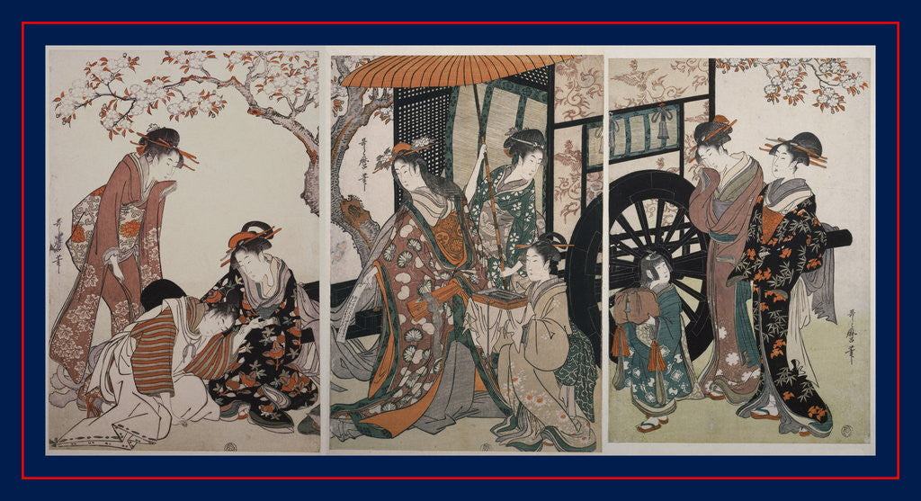 Detail of Mitate gosho-guruma, Parody of an imperial carriage scene by Utamaro Kitagawa