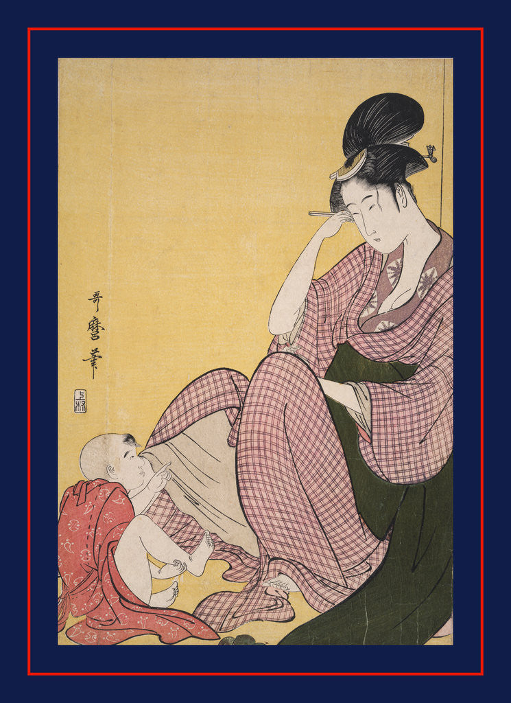 Detail of Yubi-sashi, Child pointing by Utamaro Kitagawa