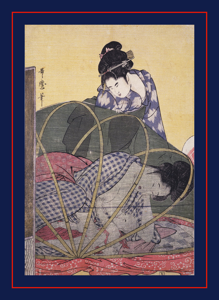 Detail of Horo-gaya, Mosquito net for a baby by Utamaro Kitagawa