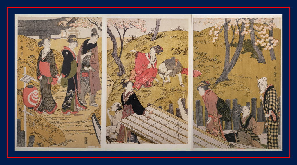 Detail of Mimeguri no dote, The embankment at Mimeguri by Utamaro Kitagawa